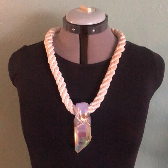 SOLD - Adina Mills Rainbow Quartz Rope Necklace - One of a kind statement piece - Picture 2 of 6